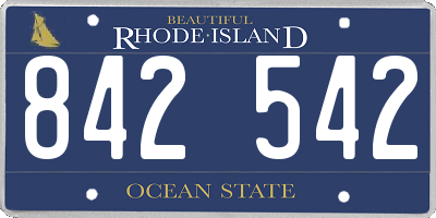 RI license plate 842542