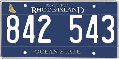 RI license plate 842543