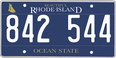 RI license plate 842544