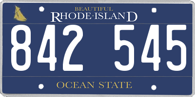 RI license plate 842545