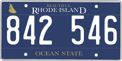 RI license plate 842546
