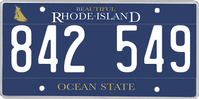 RI license plate 842549