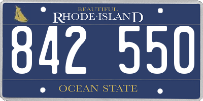 RI license plate 842550