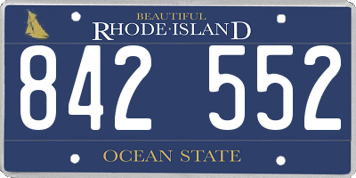 RI license plate 842552