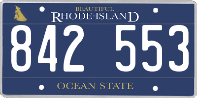RI license plate 842553