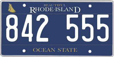 RI license plate 842555