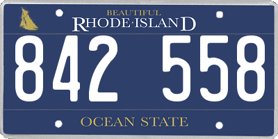 RI license plate 842558