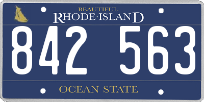 RI license plate 842563