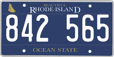 RI license plate 842565