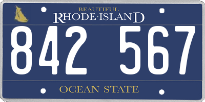RI license plate 842567