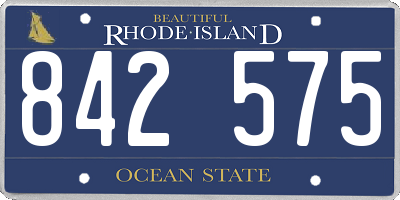 RI license plate 842575
