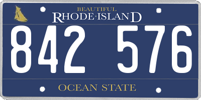 RI license plate 842576