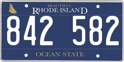 RI license plate 842582