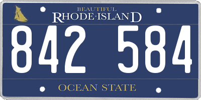 RI license plate 842584