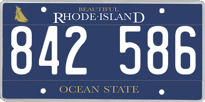 RI license plate 842586