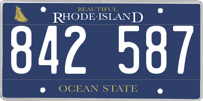 RI license plate 842587