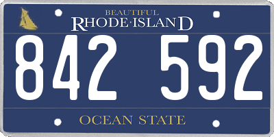 RI license plate 842592