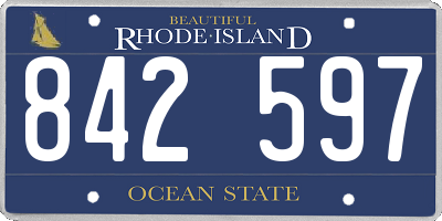 RI license plate 842597