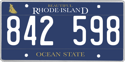 RI license plate 842598