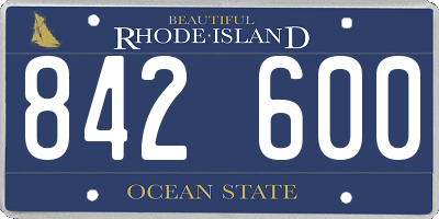 RI license plate 842600