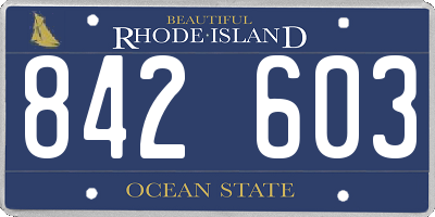 RI license plate 842603