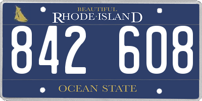 RI license plate 842608