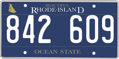 RI license plate 842609