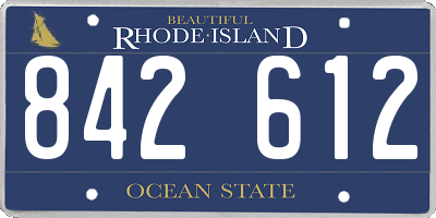 RI license plate 842612