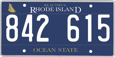 RI license plate 842615