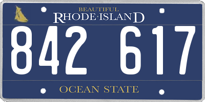 RI license plate 842617