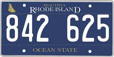 RI license plate 842625