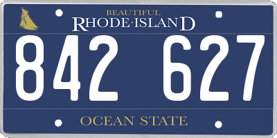 RI license plate 842627