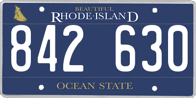 RI license plate 842630