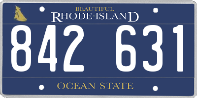 RI license plate 842631