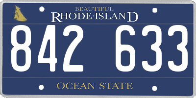 RI license plate 842633