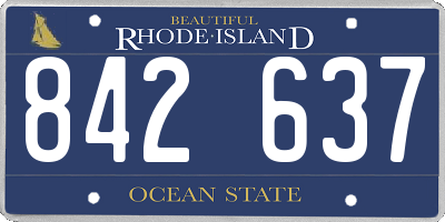 RI license plate 842637