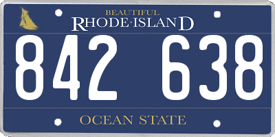 RI license plate 842638