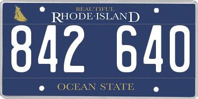 RI license plate 842640