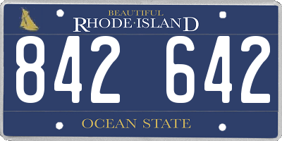 RI license plate 842642