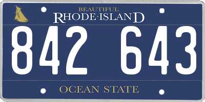 RI license plate 842643