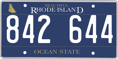 RI license plate 842644