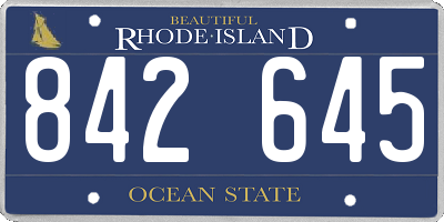 RI license plate 842645