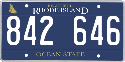 RI license plate 842646