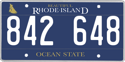 RI license plate 842648