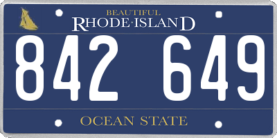 RI license plate 842649