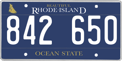 RI license plate 842650