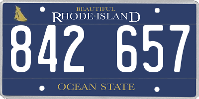RI license plate 842657
