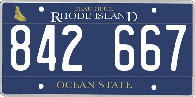 RI license plate 842667
