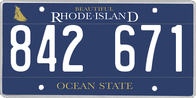 RI license plate 842671