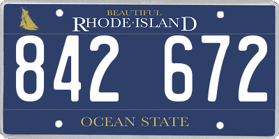 RI license plate 842672